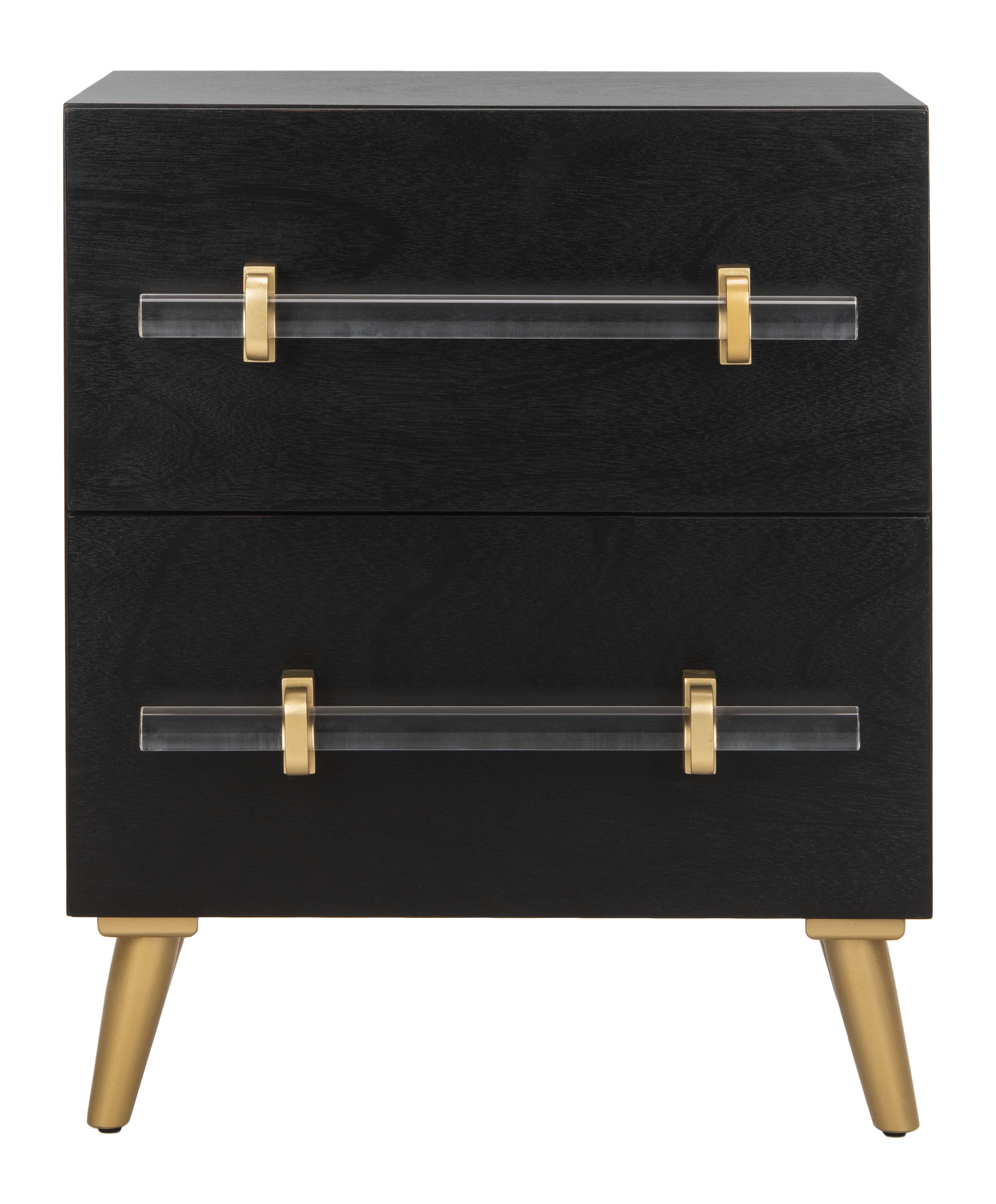 SAFAVIEH Sienne 2-Drawer Modern Contemporary Nightstand, Black