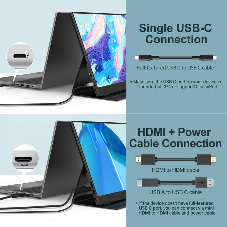 InnoView 15.8”モバイルモニター USB-C/HDMI 接続 InnoView 15.8 Inch FHD 1080P USB C HDMI Laptop Powered