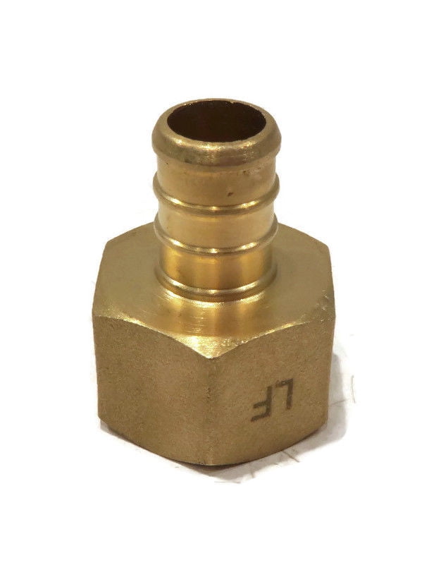 1//2/" PEX x 1//2/" Female NPT Threaded Adapter LEAD-FREE Brass Crimp Fitting