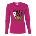 thumbnail image 2 of Wild Bobby, California Republic Cali Bear Pop Culture Womens Graphic Long Sleeve T-Shirt, Fuschia, 2XL, 2 of 3