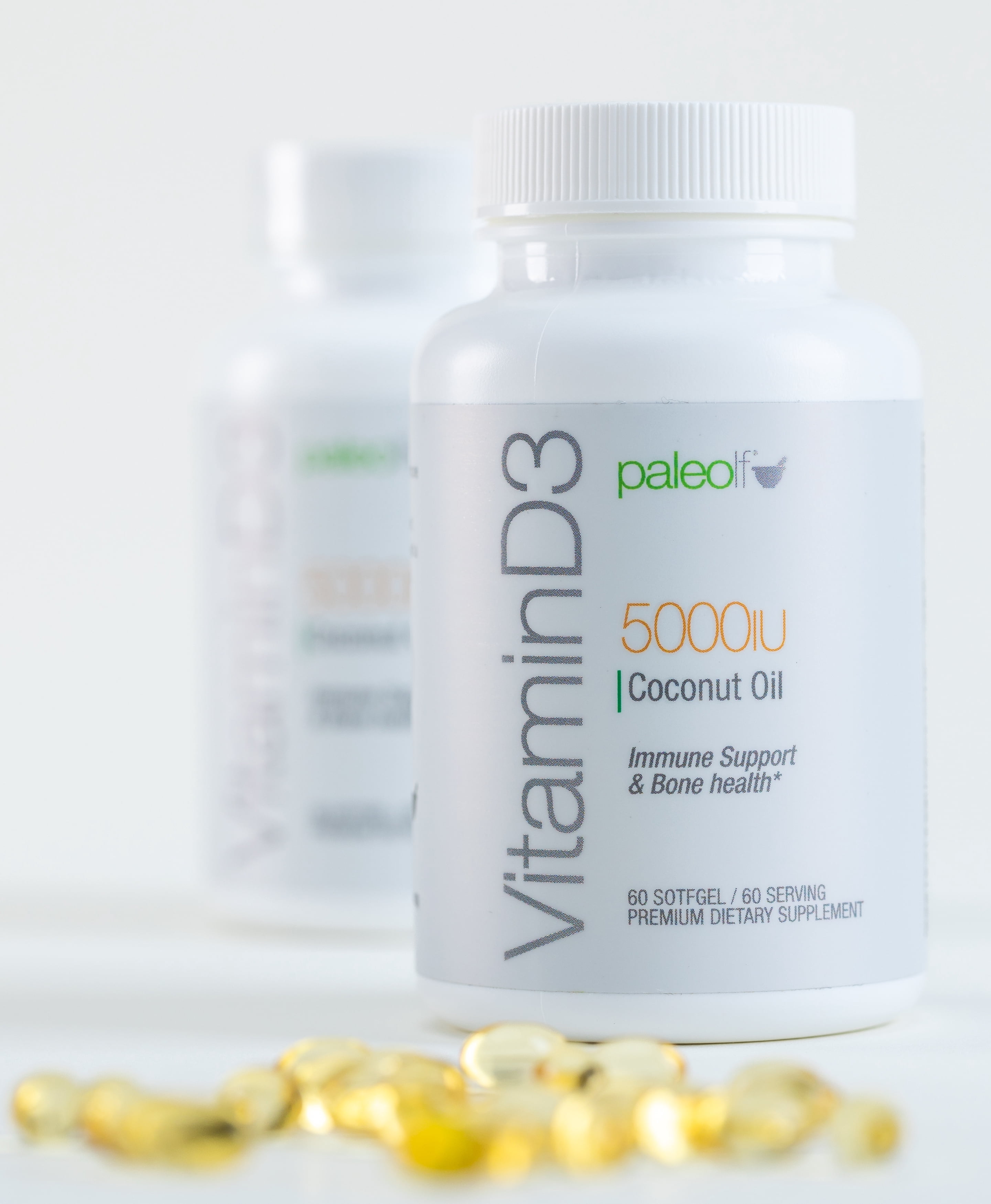 VITAMIN D3 5000 IU- New Formula: Paleo Life Vitamin D3 5000iu Premium High Potency with Coconut Oil - 60 Capsules. (1)