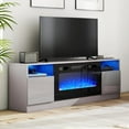 thumbnail image 2 of Amerlife 70" TV Stand with Electric Fireplace, Wood Table with Highlight Storage for TVs up to 80", 2 of 6