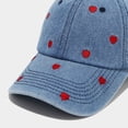 thumbnail image 4 of Women's Baseball Cap, Embroidered Heart Denim Trucker Hat, Adjustable Retro Vintage Style Cap for Women, Casual Outdoor Sun Hat for Daily Wear​-Dark Blue, 4 of 6