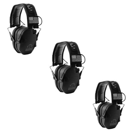 

Walkers Razor Slim Shooting Ear Protection Earmuffs Black Patriot (3 Pack)