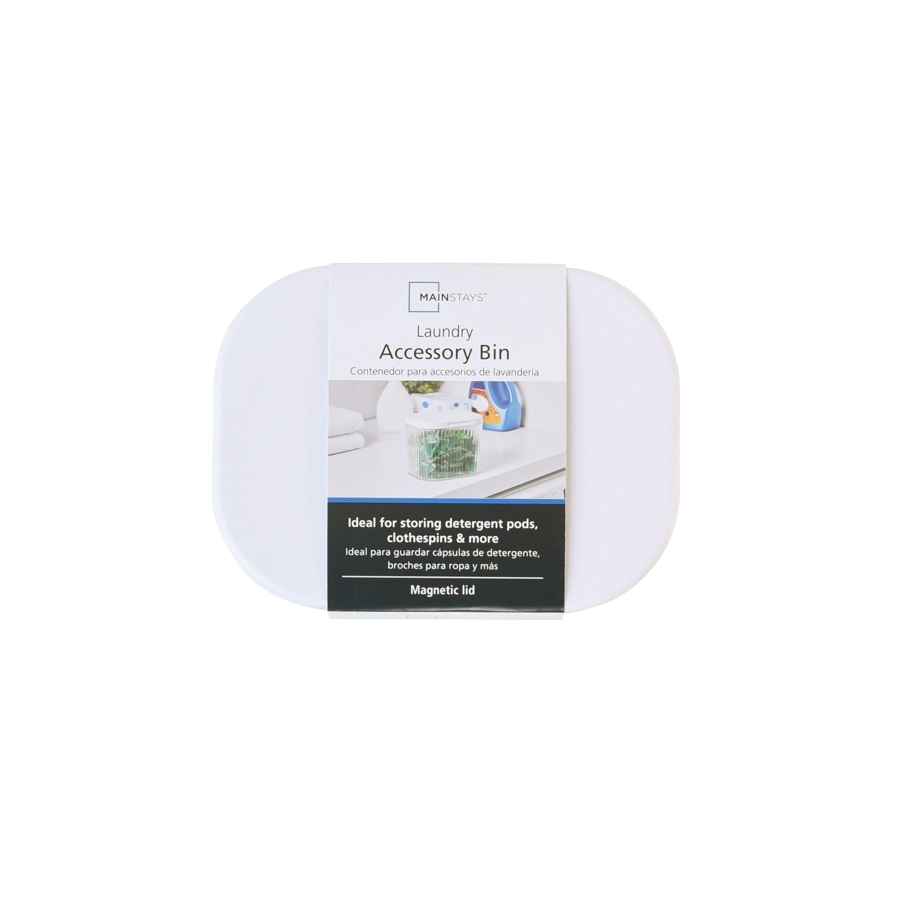 (2 pack) Mainstays Black Plastic Laundry Accessory Bin with Lid