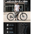 thumbnail image 6 of Actbest 27.5" Electric Bike for Adults, 21-Speed, 500W Motor, 48V 10.4Ah, Full Suspension, Long Range, Mountain Ebike for Man Teens, 6 of 8