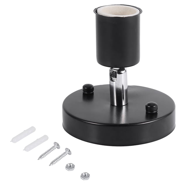 E27 Black Modern Vintage Ceiling Light Wall Mounted Lamp Bulb Holder Socket 180° Turn to Rotating
