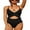 Black, variant on Women's V Neck One Piece Swimsuits Ruffled Lace Up Monokini Swimwear