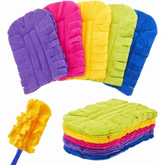 360° Electrostatic Duster Refills, Reusable Washable Microfiber Dusting Covers for Daily Home Cleaning, Soft Replacement Sleeves for Multi-Surface Use (5PCS)