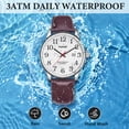 thumbnail image 2 of Watch for Men,Analog Quartz Waterproof Wristwatch with Date and Leather Band,Casual Fashion Mens Watches Gift for Man, 2 of 8