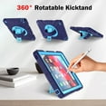 thumbnail image 4 of Dteck iPad 6th/5th Generation Case 9.7 Inch, Heavy Duty Protective Shockproof Case with 360 Rotating Stand/Handle/Shoulder Strap for iPad 6th/ 5th Gen,Navy Blue, 4 of 11