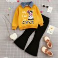 thumbnail image 2 of Gibobby Toddler Girl Outfits Fall Cartoon Print Childrens Clothes Girls 0-12 Months 2t 3t 4t Oversize Streetwear Clothing Set for Girls(2-3 Years,Q), 2 of 4
