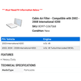 thumbnail image 2 of Cabin Air Filter - Compatible with 2002 - 2008 International 4200 2003 2004 2005 2006 2007, 2 of 2
