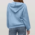 thumbnail image 6 of Hurxie Women's Full Zip Up Hoodies Waffle Knit Long Sleeve Sweatshirt Tops Early Fall Fashion Clothes, Knit Long Sleeve, Oversized Hooded Tops, 6 of 6