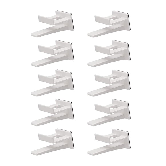 Bewildely Ganchos para sombreros montados en la pared, estante multifuncional para sombreros, resistente y duradero, 10 Uds. Almacenamiento y organización del hogar Blanco 4.2x3.2 cm