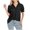 Black, variant on Womens Casual Short Sleeve Tops Large Solid Lattice Fall Loose Button Long Sleeve Top Khaki