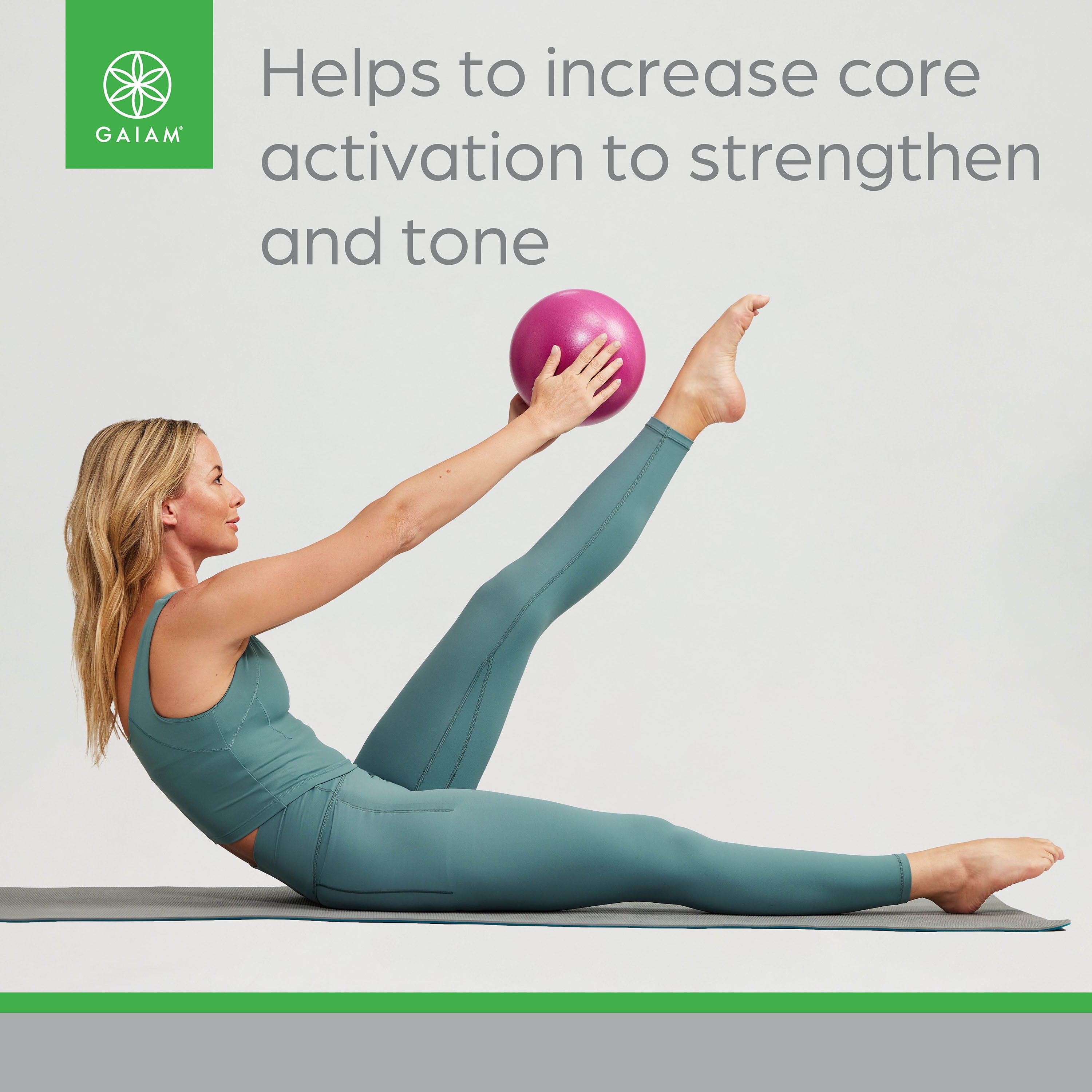 Gaiam Mini Ab Ball, Fuchsia, 8 Inch, Inflatable