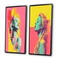thumbnail image 3 of Designart "Iconic Polaroid Pop Art Vintage Woman Portrait" Woman Pop Art Framed Wall Art Set Of 2 - Glam Pink Gallery Wall Frame Set For Home Decor, 3 of 6