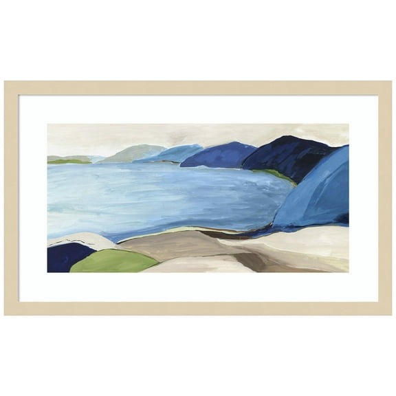 Amanti Art Beach Island Wood Framed Wall Art Print