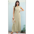 thumbnail image 4 of Vestido Maxi de Verano 2025 para Mujer, Informal, Holgado, con Abertura, Sin Arrugas, , con Cuello Redondo y Bolsillos, Color Caqui S, 4 of 9