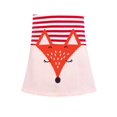 thumbnail image 4 of Robe Fille Col Rond Coton Décontracté Renard Rayé Rouge Manches Courtes 6 Ans, 4 of 5