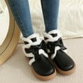 thumbnail image 3 of Dakaela Women's Ankle Snow Boots Fleece Lined Winter Warm Booties Bowknot Fuzzy Mid Calf Work Boots Black 6, 3 of 7