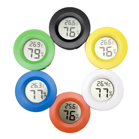 GJX Round Shape Mini Humidity Temperature Meter Hygrometer Room Indoor Thermometer (Random Color)