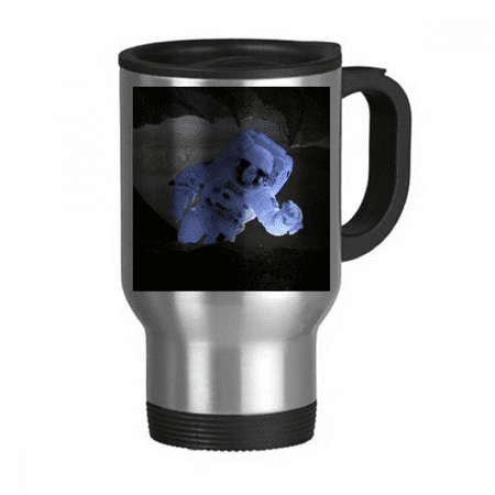 

Galaxy Astronaut Dark Night Sky Travel Mug Flip Lid Stainless Steel Cup Car Tumbler Thermos