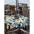 thumbnail image 2 of Outdoor Tablecloth with Umbrella Hole for Patio/Picnic/Party/Camping, Teal Green Bees Farmhouse Waterproof Table Cloth Round Cover Washable, Spring Summer Botanical Flowers (Dia 60"), 2 of 8