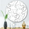 thumbnail image 1 of Designart - Monochrome One Line Drawing Portraits - Modern Metal Circle Wall Art, 1 of 5