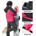 thumbnail image 5 of TACVASEN Women's Winter Waterproof Windproof Snow Ski Jackets Warm Thermal Fleece Thick Hooded Coat with Multi-Pockets for Outdoor Hiking Snowboarding Rose Grey 2XL, 5 of 7