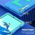 thumbnail image 3 of Fintie Case for Samsung Galaxy Tab S10 Lite/ S10 FE/ S9 FE 10.9 Inch/Tab S9 11 Inch, Fully-Body Rugged Heavy Duty Shockproof Protective Case with Kickstand & Shoulder Strap for Kids, Blue, 3 of 11