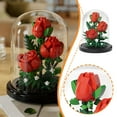 thumbnail image 2 of Eternal Building Block Music Box with Rose and Gardenia Flowers Creative DIY Small Particle Set for Home and Office Decoration, 2 of 8