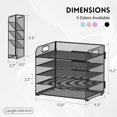 thumbnail image 4 of INTIGE 5 Tier Desk File Organizer with Handle and Pen Holders, Metal Paper Organizer for Office Supplies, Black, 1 Piece, 4 of 6