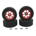 thumbnail image 4 of Kokiya 4 Pieces RC Car Wheels and Tires RC Modification Accessory RC Tires and Rims for Red, 4 of 9