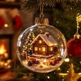 thumbnail image 5 of DefiDgd 4x4inch Clear Christmas Ornament Ball with Warm Light LED,Mini Winter Snowy Scenery Acrylic Hanging Bauble for Xmas Tree Window Fireplace Mantel Holiday Decor, 5 of 7