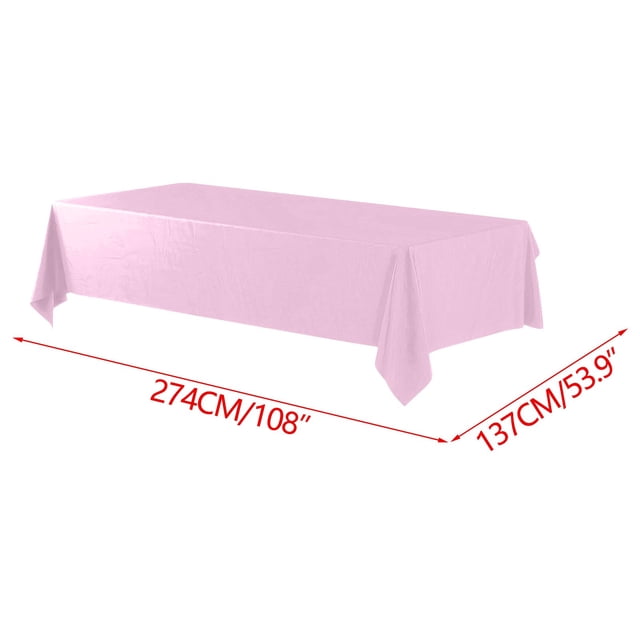 Plastic Table Cloth Disposable , 54 x 108 Inch Table Cloths, Party, Picnic, Wedding, Decorative Tablecloths, Rectangle, White Plastic Cover, Leakproof & Sturdy