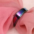 thumbnail image 6 of 6MM Rainbow Spinner Band Titanium Steel Wedding Engagement Party Ring Size 6-11, 6 of 9