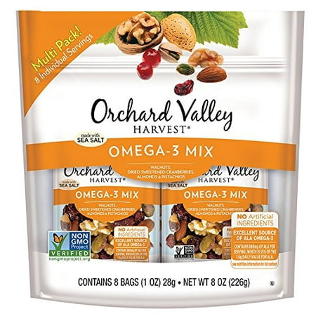 Orchard Valley Harvest Omega-3 Mix Multi Pack, 1 oz Bags (Pack of