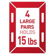 Command Large Picture Hangers, Holds 15 lbs, White, Damage-Free Hanging, 4 Pairs Adhesive Strips