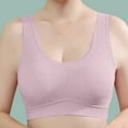 thumbnail image 2 of Bras! Ashirexll Wireless Bras for Women, Plus Size Sports Solid Color Soft Moisture Wicking No Steel Ring Breathable Gathering Bra Purple XXL, 2 of 7