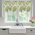 thumbnail image 4 of Green Botanical Tie Up Curtains for Windows, Adjustable Balloon Window Shades, Spring Floral Summer Botanical Rustic Kitchen Window Treatments Farmhouse Short Curtains with Rod Pocket 42"x45", 4 of 8