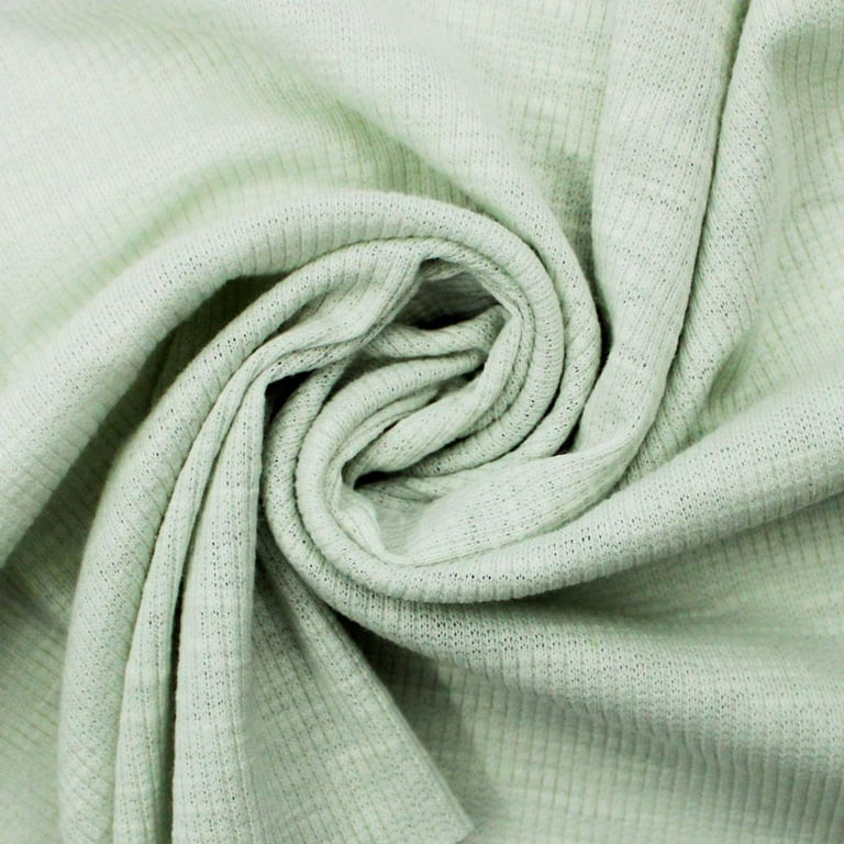 Sage 2x2 Organic Cotton Rib Knit Fabric