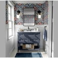thumbnail image 2 of S4Sassy Ikat Floral Print Wallpaper - Asian Style Wall Covering, 25" x 120" Self-Adhesive Textured Vinyl Wallpaper, Walls Wrap, Easy DIY Wall Covering For Bedroom, Living Room, Living Spaces - Blue, 2 of 6