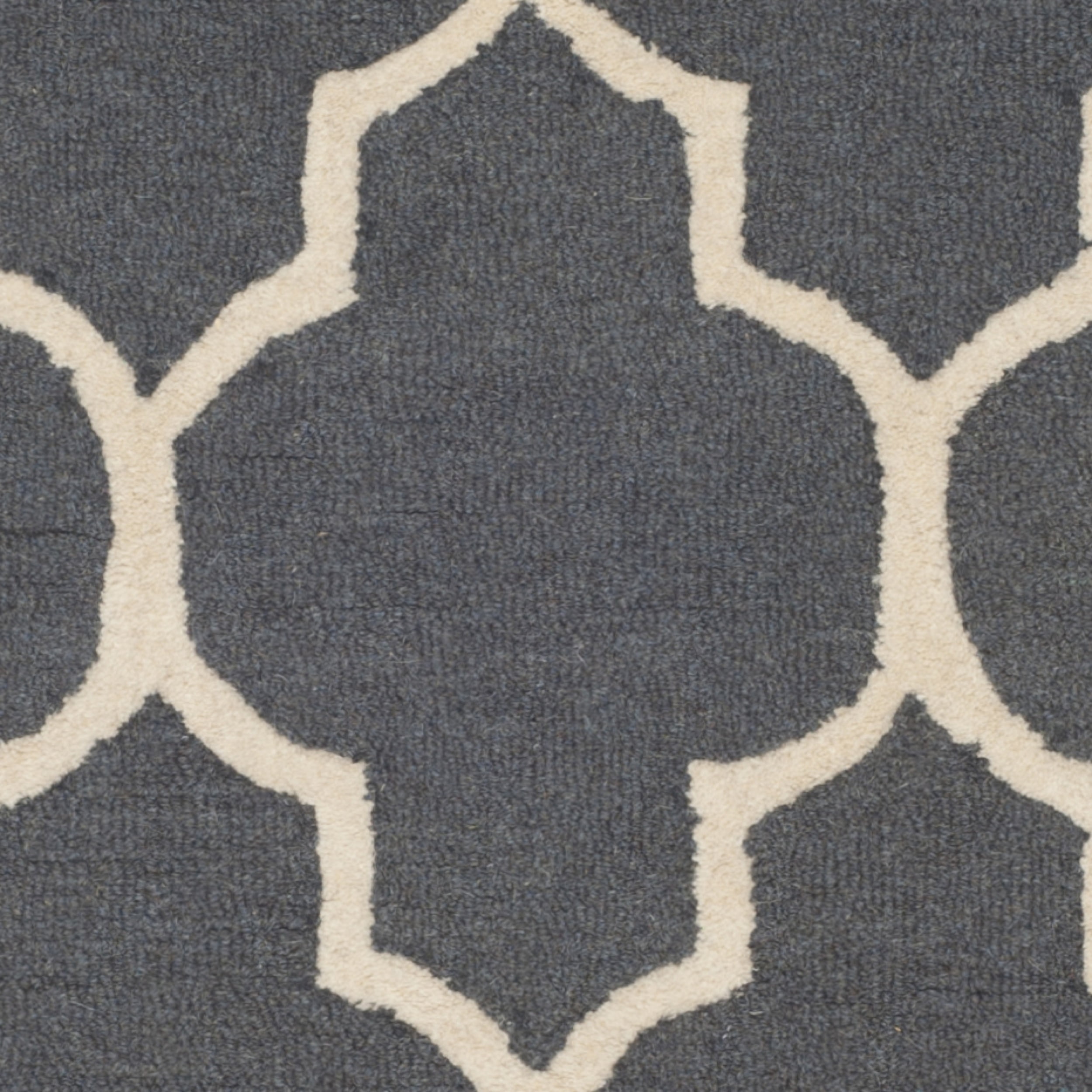 SAFAVIEH Cambridge Kevin Geometric Wool Runner Rug, Dark Grey/Ivory, 2'6" x 22'