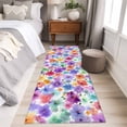 thumbnail image 4 of Colorful Flowers 2'x6' Runner Rugs for Hallway Kitchen Bedside Non Slip Washable, Spring Botanical Watercolor Floral Entryway Rug Runners with Rubber Backing, Long Carpet Runner for Laundry Room, 4 of 8