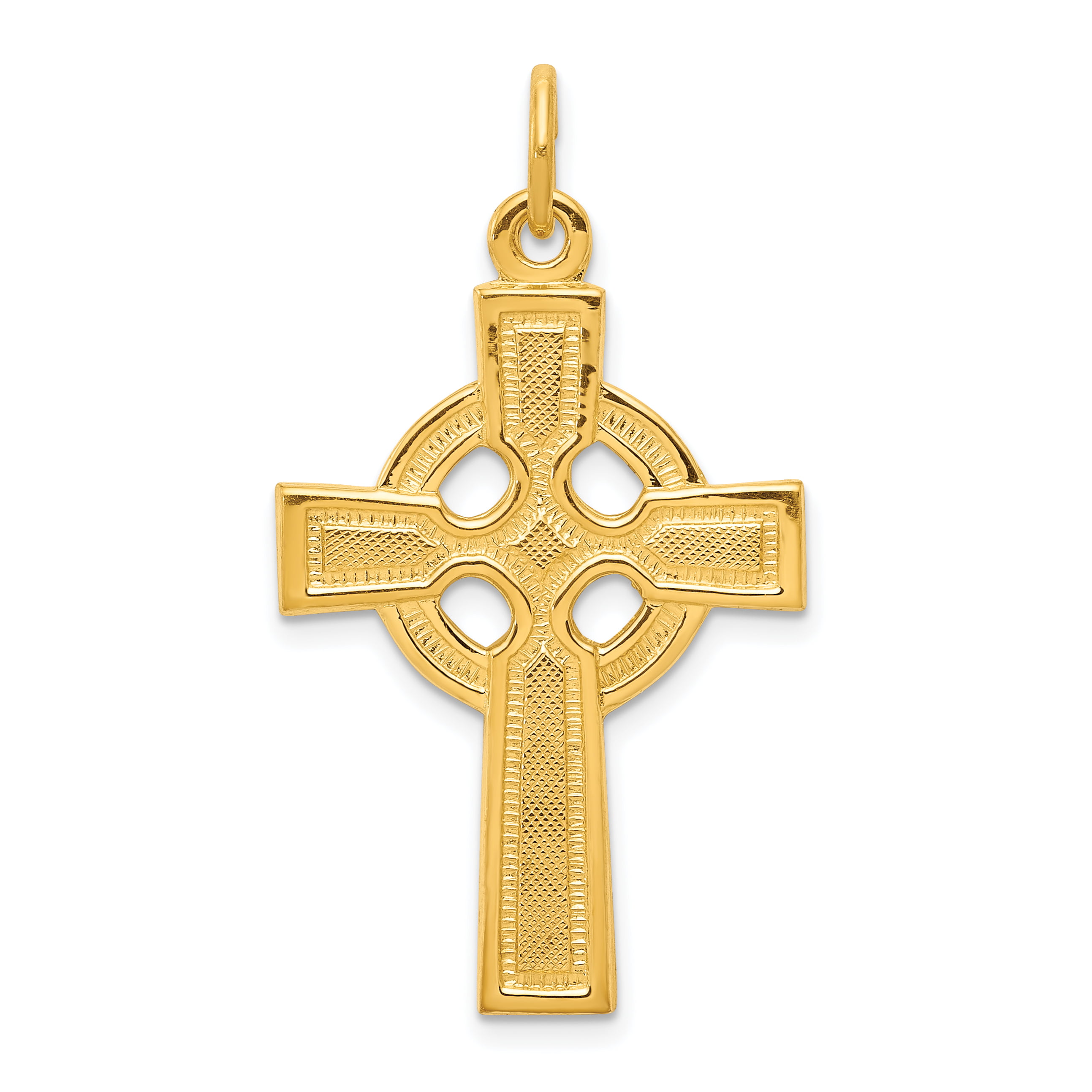 Silver Yellow Plated Cross Charm 29mm 