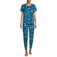 thumbnail image 2 of Secret Treasure’s Women’s Graphic Print Pajama Set, 2-Piece, 2 of 6