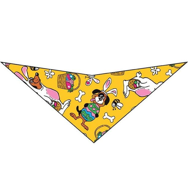 Bandanas Unlimited S18 SMALL DOGS 3 Piece 20 in. Easter Dog Triangle Bandana&#44; Small