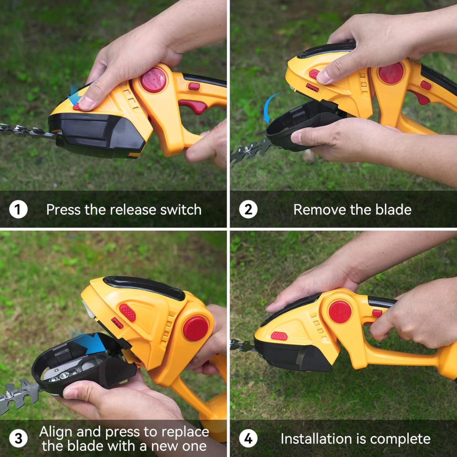 CNV Lightweight Electric Hedge Trimmer, 2.4 LBS Portable 2-in-1 Grass Cutter with 22cm Blades for Yard Maintenance